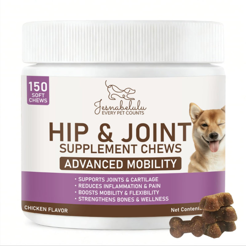 Joint Care Chews for Dogs-Hip and Joint Supplement for Dogs to Actively Support Mobility-High Levels of Glucosamine, Green Lipped Mussels, Omega 3 and Turmeric-150 Soft Chews