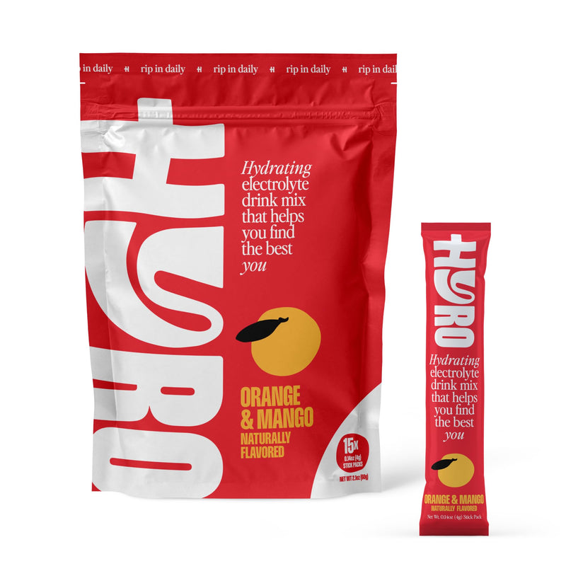 HYRO Electrolyte Powder Packets, Sugar Free, Orange Mango, 15 Count | Magnesium, Potassium & Vitamin C for daily hydration. Keto & Vegan friendly. Sugar-free with no artificial sweeteners added.