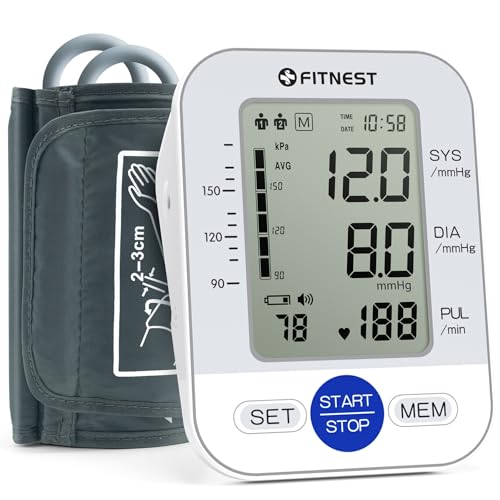 Blood Pressure Monitor, Automatic Digital Upper Arm BP Machine for Home Use White