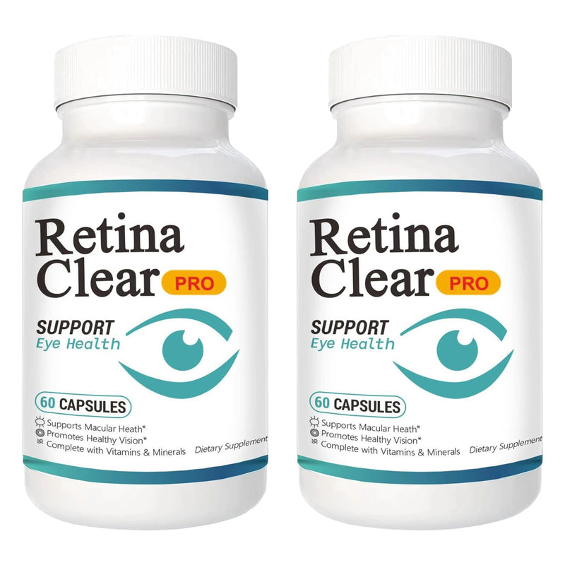 Retina Clear Pro Eye Health Support Supplement, with Minerals and Vitamins, Lutein and Bilberry Extract Supports Visual Clarity, Eye Fatigue Relief & Focus（2PCS）