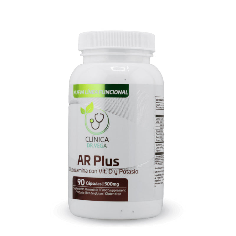 CLINICA DR. Vega - Ar Plus Vegan Glucosamine HCL + Magnesium Citrate with Vitamin D Supports Joint Flexibility, Bone Strength & Mobility 90 Capsules Gluten-Free, Allergen-Free 500 mg