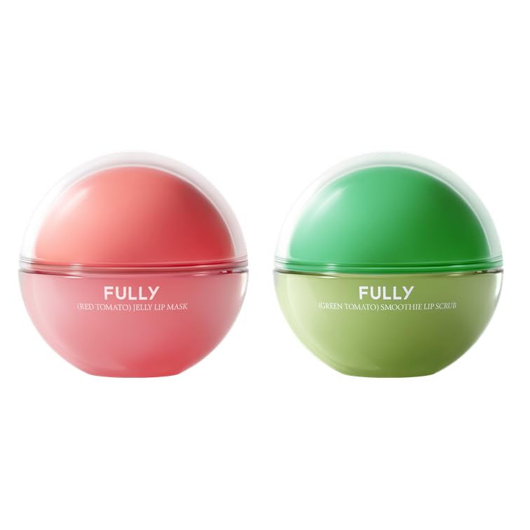 FULLY Lip Balm and Scrub Duo Stocking Stuffers Gifts, Long Lasting Korean Lip Care, Intense Hydrated Lip Set for Dry, Flaky and Chapped Lips, Exfoliate & Moisturize