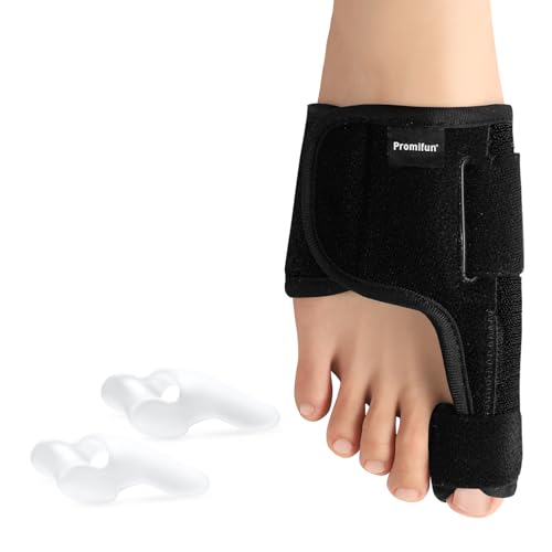 Promifun Toe Splint for Broken Toes - Big Toe Splint for Women & Men - Support Brace for Day & Night Use - Bunion Corrector - 1 Pair Bunion Cushion