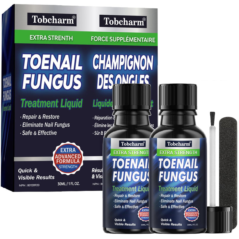 Tobcharm Toenail Fungus Treatment : Nail Fungus Treatment Extra Strength with Tea Tree Oil - Fast Acting Fungal Nail Solution with Undecylenic Acid for Toenails and Fingernails (2pack, 1.02fl oz each) Fresh Herbal 1.03 Fl Oz (Pack of 2) - BeesActive Australia
