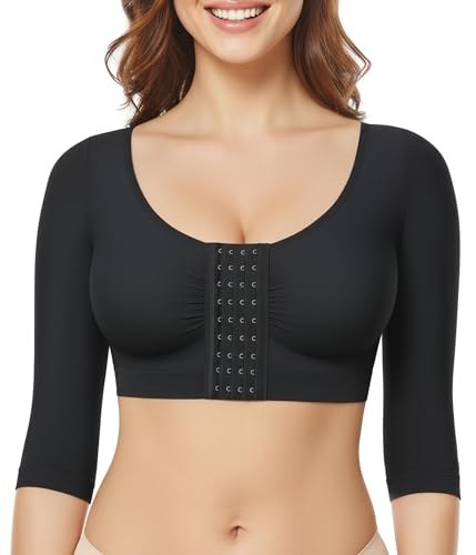 BRABIC Upper Arm Shaper for Women Fajas Post Surgery Compression Sleeves Medium Black