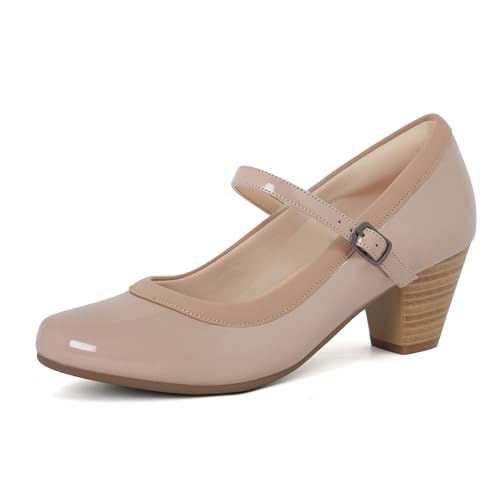 Ortho+rest Women Mary Janes Orthopedic Dress Shoes for Bunion 10 Nude
