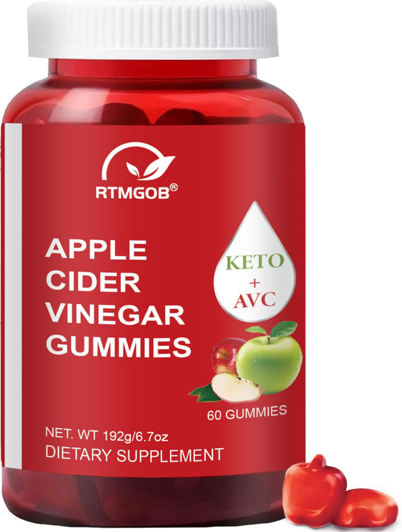 Apple Cider Vinegar Gummy, Vitamin B12, 1000 mg, Apple Flavor, Vegan, Non-GMO, Gluten Free Supplement-60 Gummies