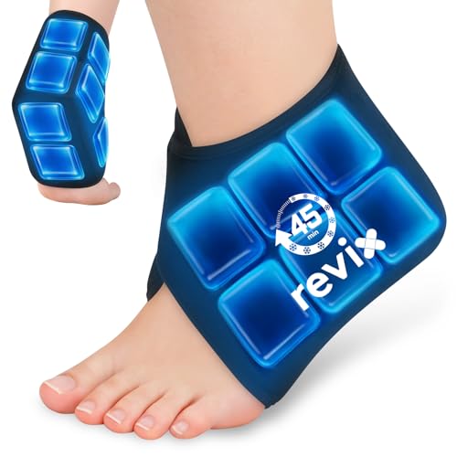 REVIX Ankle Ice Pack Wrap for Plantar Fasciitis, 45-Min Long Lasting Cold 1 Pack