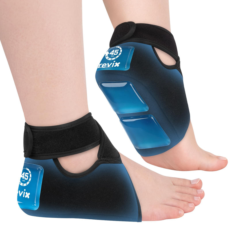 REVIX Heel Ice Pack Wraps for Achilles Tendonitis & Plantar Fasciitis with 45-Min Long Lasting Cold Therapy, 2 Packs Lightweight Gel Ice Pack for Heel Relaxation, Reusable Ice Wrap for Feet Swelling - BeesActive Australia