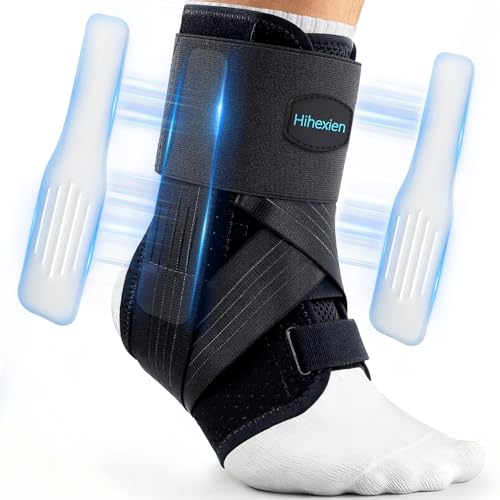 Ankle Brace for Sprained Ankle, 2 Removable Splints, Figure 8 Strap Small（Shoe Size-Women 5-9 Men 6-7）