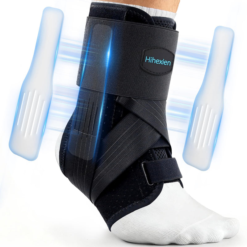 Ankle Brace for Sprained Ankle, Ankle Brace for Women Men Adjustable & Air Fabric Cool With 2 Removable Side Splints, Ankle Stabilizer for Basketball, Volleyball, Sports, Injury Recovery (Medium) Medium（Shoe Size-Women 9-12 Men 7-11） - BeesActive Australia