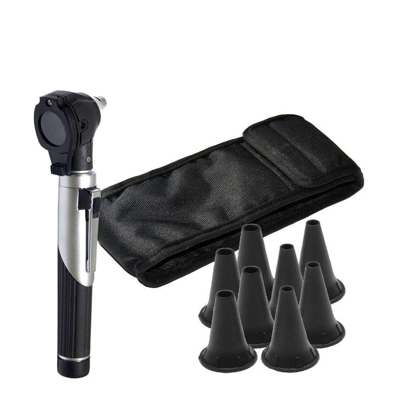 Mini Otoscope – Ear Scope with Light for Kids & Adults – Ear Infection Detector Comes with 10 Specula, 1 Extra Light & Case (Black) Black - BeesActive Australia