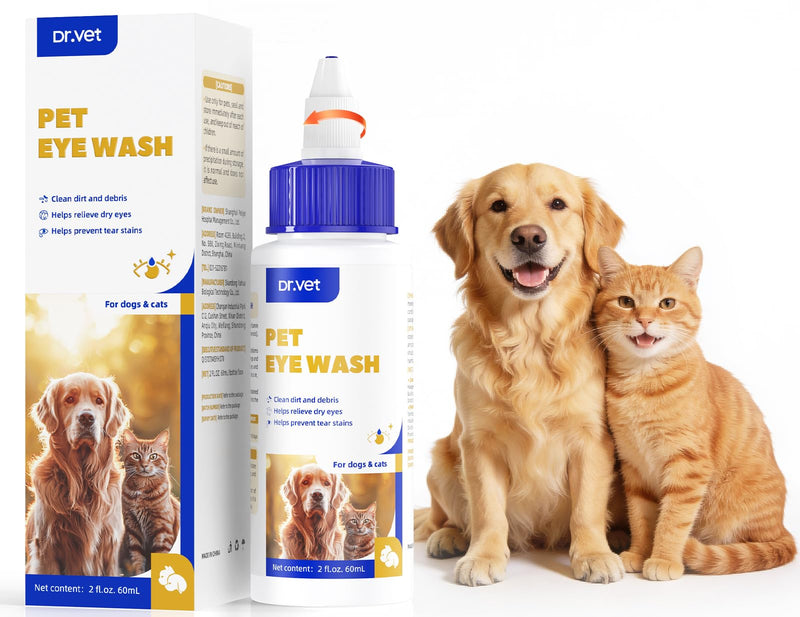 Tear Stain Remover & Eye Cleaner for Dogs & Cats – Hyaluronic Acid, Vitamin B6 & Green Tea Extract, Soothes Dry, Red & Itchy Eyes, Gentle Daily Eye Care