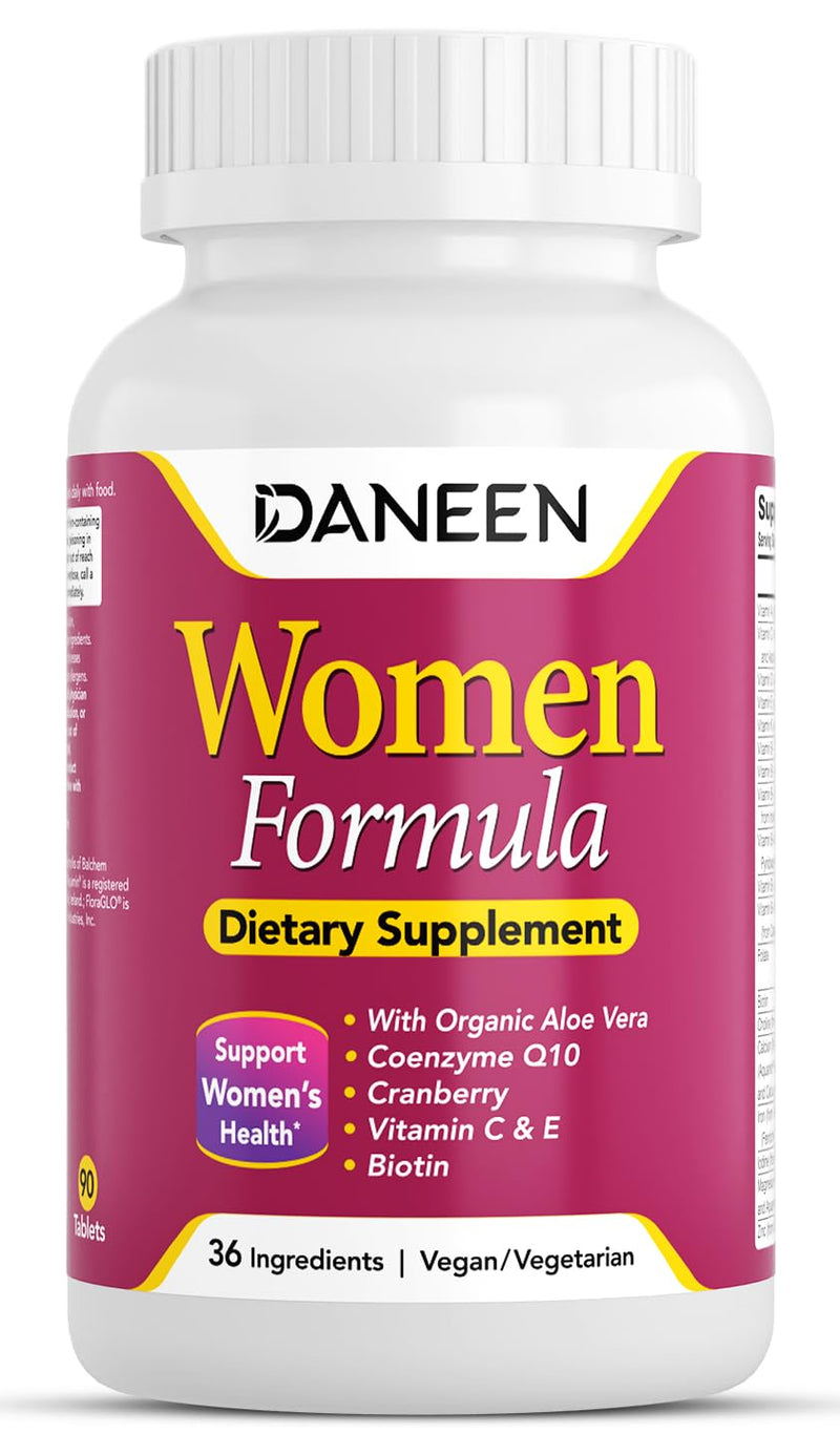 Multivitamin for Women with Iron, Biotin & Zinc, 90 Tablets | 36 essential vitamins with B Complex, CoQ10 & Cranberry to support hair, skin & nails, daily energy and immune function.*