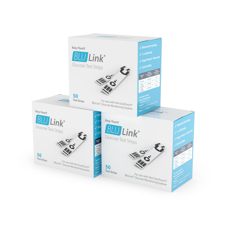 BluLink Diabetic Test Strips by Easy Touch, 150 Count, Compatible with BluLink Blood Glucose Monitor System - BeesActive Australia
