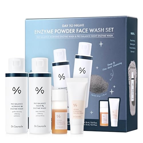 Dr.Ceuracle Day to Night Enzyme Powder Face Wash, AM PM Cleanser Duo Wash Duo
