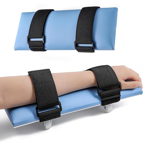 Desktop Rehab Skateboard, Arm Rehabilitation Exercise Assisting Equipment 360° Roating Wheels Rehabilitation Trainer for Stroke Hemiplegia Nerve Injury Blue