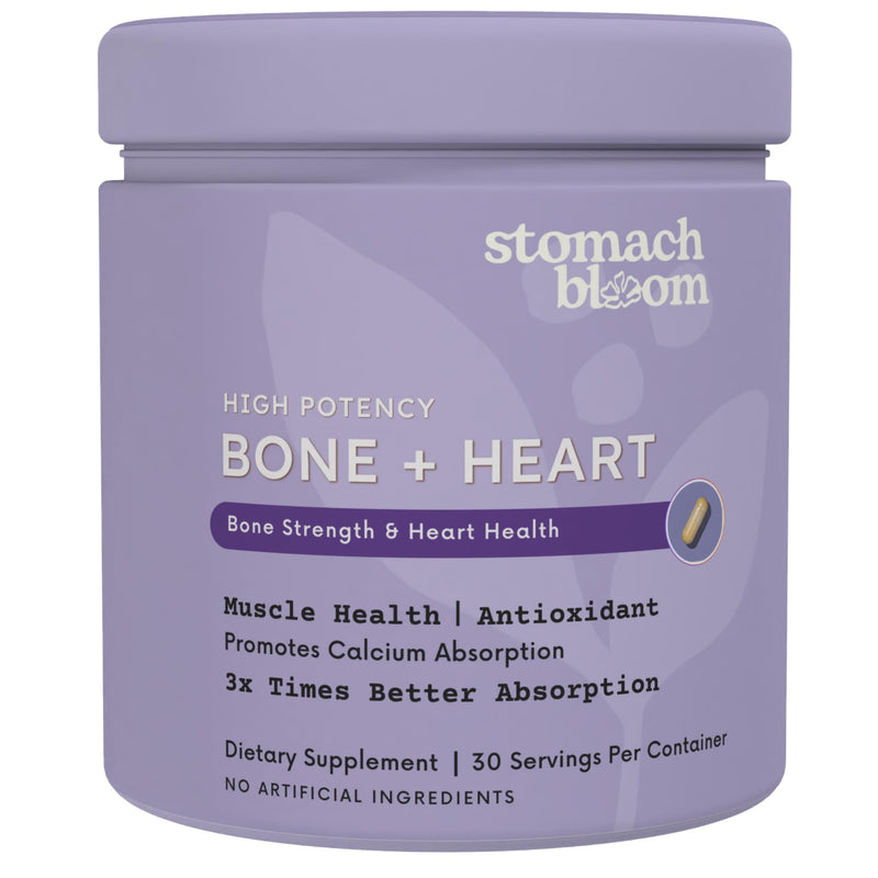 Bone and Heart Health Supplement | Magnesium Citrate, Calcium Citrate 200mg, Vitamin D3 500 IU, Vitamin K2, Curcumin | Bone Density, Calcium Absorption, Immune & Cardiovascular Support | 60 Capsules