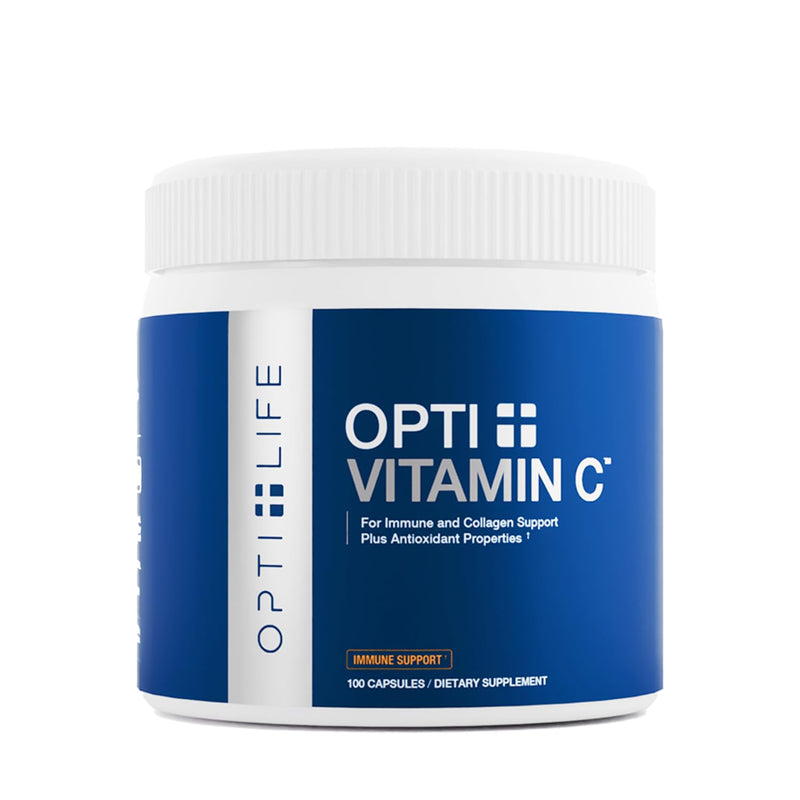 Opti+ Vitamin C 1000mg Capsules, Buffered Time-Release Formula with Rose Hips & Acerola for Immune & Antioxidant Support*, Vitamin C Essential Antioxidant, 100 Capsules, 100-Day Supply