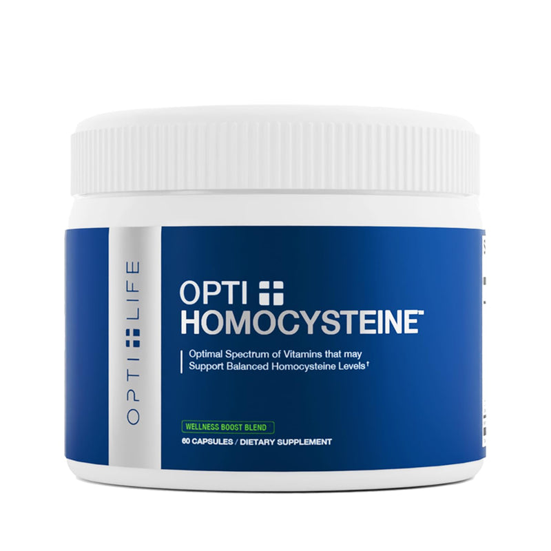 Opti + Homocysteine Capsules | Daily Brain and Heart Health Supplements* | Brain Supplement with Methylcobalamin & Methylfolate | 60 capsules/30 Servings