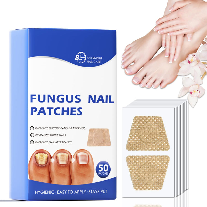 Toenail Fungus Treatment - 50Pcs Fungal Nail Patches Extra Strength with Hydrogel for Overnight Repair Nail Fungus Patches, Not Easy to Fall Off Toenail Corrector Patch 50 Count (Pack of 1)