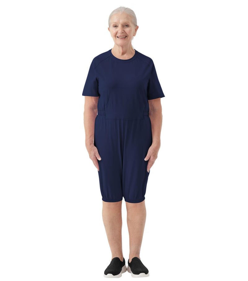 Adaptive Clothing for Women Anti-Strip Back-Zip Jumpsuit for Elderly Women X-Large Navy