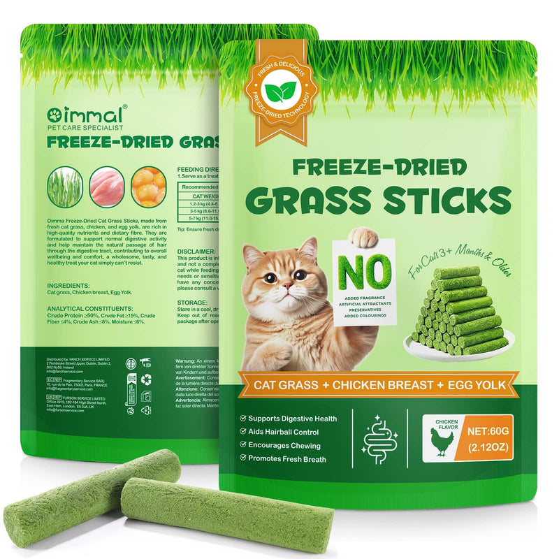 ALIVO Cat Grass Sticks, Cat Grass Treats Support Teeth Cleaning & Hairball Care, Natural Dental Treats for Indoor Cats, Health Supplies Dental Care - Indoor Cats Snack, 60g