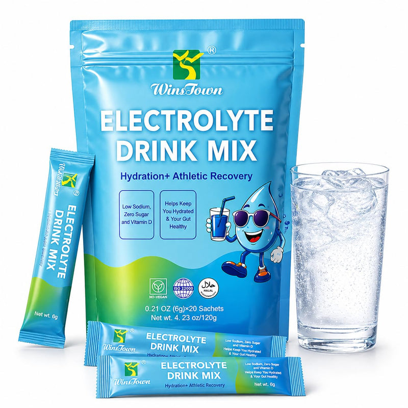Zero Sugar Electrolyte Powder Packets, Natural Flavor, 20 Sticks | Low sodium hydration packets with potassium, magnesium, calcium and vitamin C for daily hydration and active lifestyles