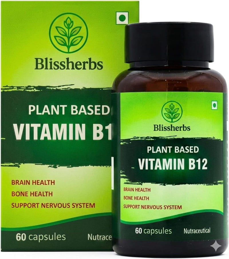 Plant-Based Vitamin B12 – 100% Vegan & Vegetarian B12 Supplement with 7 Superfoods (Moringa, Amla, Wheatgrass, Spinach & More) – Supports Energy, Nerve & Brain Health – 60 Veg Capsules