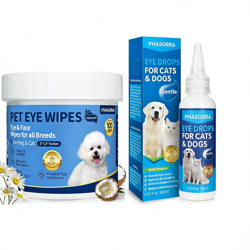 Dog Eye Wipes & Dog Eye Drops