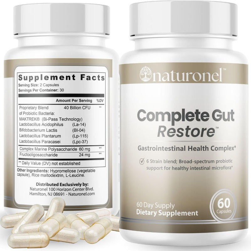 Complete Gut Restore – Probiotics for Gut Health, Probiotic Supplements for Digestion - Probiotics for Gut Health, 6 in 1 Probiotic Formula for Optimal Bio Health | Made in USA, GMP Certified (1)