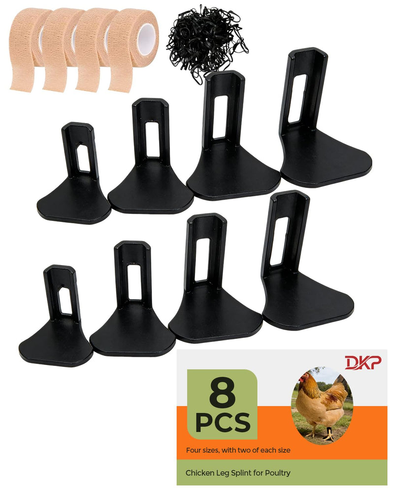 DKP 8-Pack Duck Leg Splints & Duck Legs Splint, Black - 4 Adjustable Sizes for Fixing Fractures, Curled Toes, Bumblefoot in Ducks, Chickens, Geese - BeesActive Australia