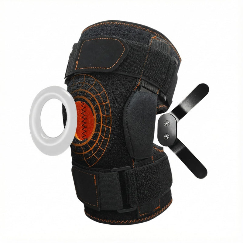 Hinged Knee Brace with Dual Side Stabilizers - Metal Hinge Support,4-way Adjustable Wraparound,for Meniscus Tear,ACL, PCL, MCL&Arthritis Pain Relief Large