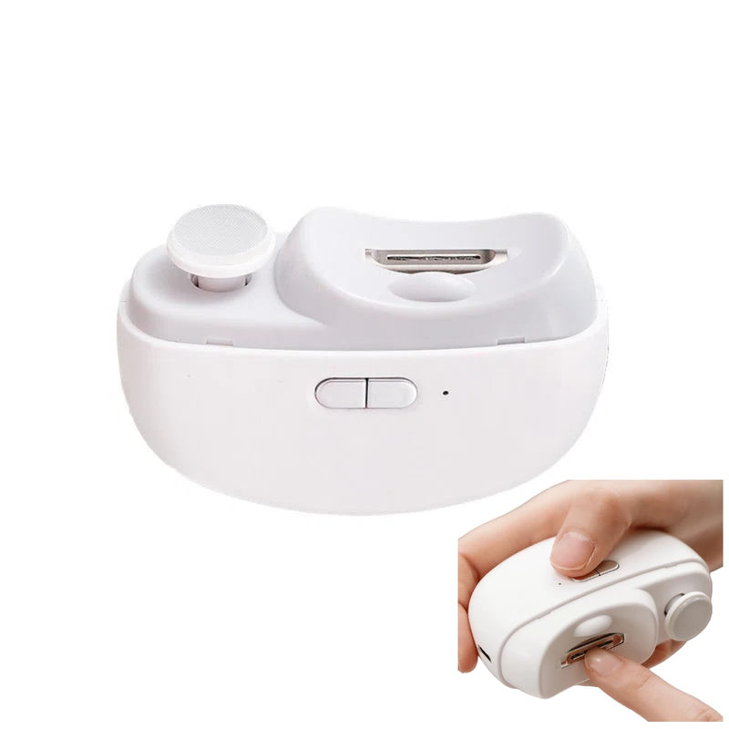 Electric Nail Clipper, 2 in 1 Two Speeds Automatic Nail Trimmer for Seniors Baby Adults, USB Rechargeable Nail Scrap Storage Safe Quiet Grinding Nail Cutter for Fingernail Toenail