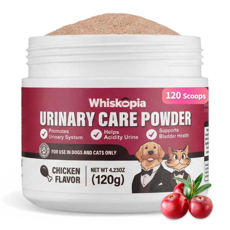Powdered Cranberry Supplement for Dogs and Cats 120 Scoops UTI Treatment Powder with D-Mannose, Omega-3, Supports Pet Kidney Bladder Health Immune and Gut Support Bladder Control for Dogs