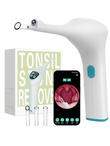 Voraiya Electronic Tonsil Stone Remover Upgraded Version, Tonsil Camera and LED Light, 5-Level Suction Tonsil Stone Vacuum,Tonsil Stone Removal Kit, APP Control