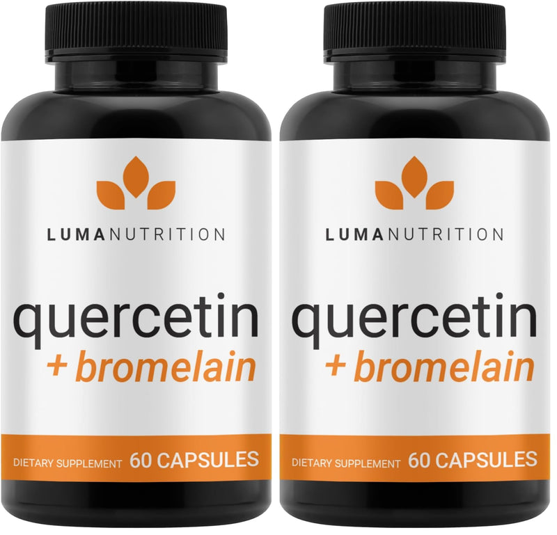 Luma Nutrition Quercetin 500mg - Quercetin with Bromelain Supplement - Antioxidant - Immune Support - Vegan & Gluten-Free - 60 Capsules (Pack of 2) 60 Count (Pack of 2)