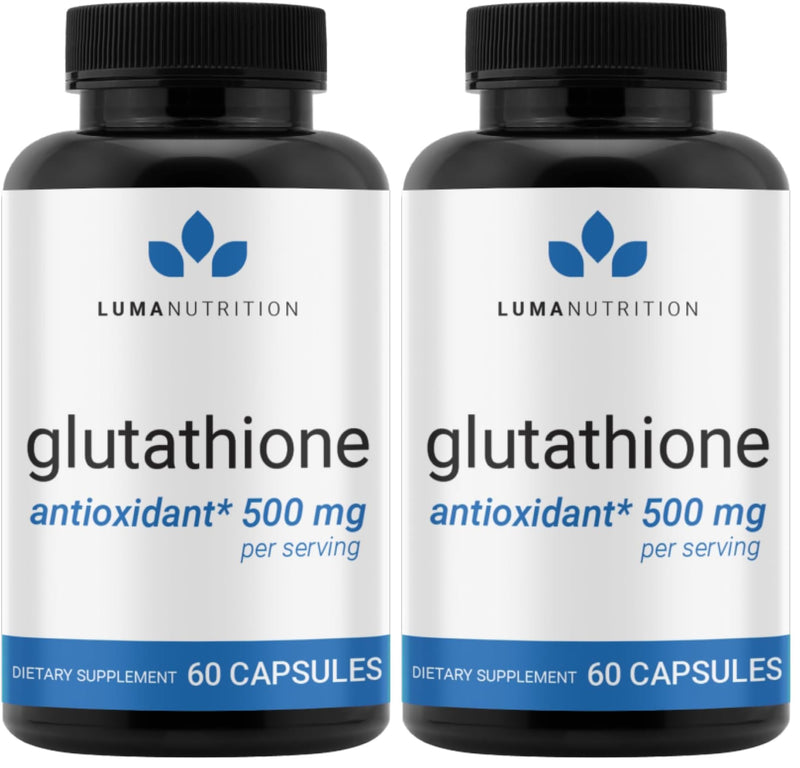 Luma Nutrition Premium Glutathione Supplement - 500mg - 60 Capsules (Pack of 2) 60 Count (Pack of 2)