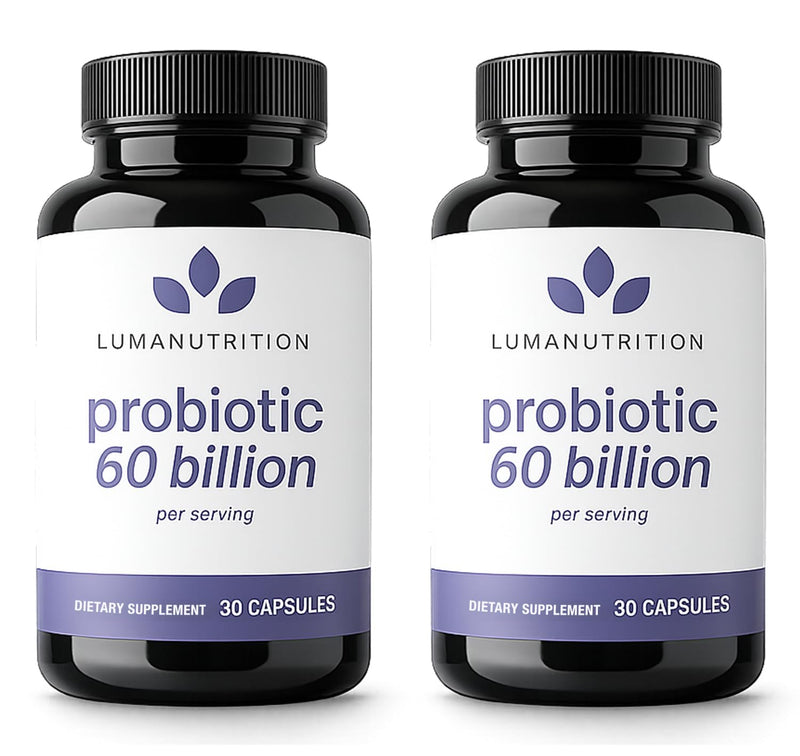 Luma Nutrition Probiotics Digestive Health for Men and Women - 30 Capsules (Pack of 2) 60 Count (Pack of 2)