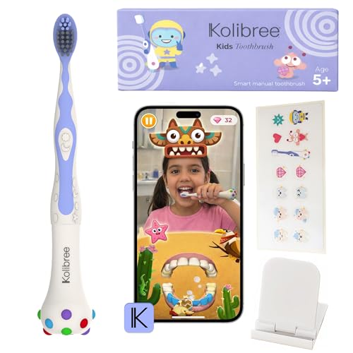 Kids AR Smart Toothbrush Kit with Freemium Brushing Games App and Phone Holder