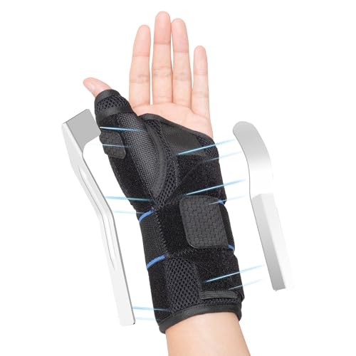 Thumb Spica Splint Brace for De Quervain's Tenosynovitis Arthritis CMC Support, Adjustable Wrist Brace with Thumb Support for Men and Women, Carpal Tunnel Wrist Brace Night Support, Left, L Left Hand