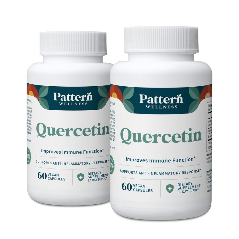 Pattern Wellness Quercetin Supplement – 120 Vegan Capsules | Bromelain – Immune Function & Cellular Health Support – Antioxidant & Whole Body Wellness 60 Count (Pack of 2)
