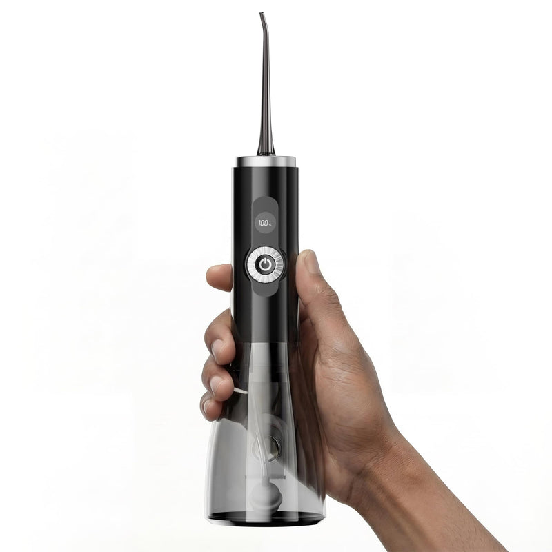 Water Flosser Teeth Picks, 100 Power Levels (150-PSI Variable Pressure) Cordless Floss for Tooth Cleaning and Flossing, 300ml Capacity Electric Floss Oral Irrigator for Adults Black