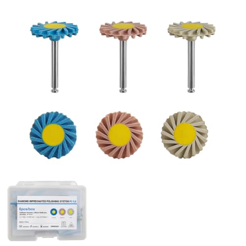 6 Pcs Dental Composite Polishing Wheels Rubber Polisher System P3 1.0