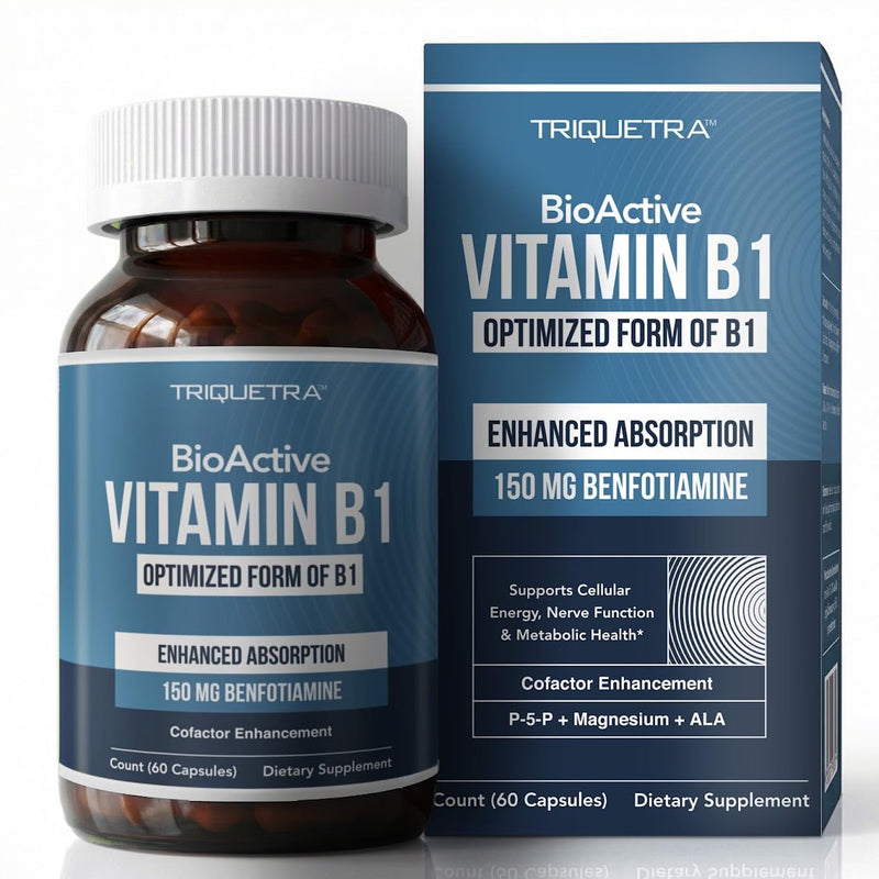 BioActive Vitamin B1 - 150mg Benfotiamine Capsules, Fat-Soluble Thiamine Supplement for Nerve, Energy & Metabolic Support with Magnesium & Alpha-Lipoic Acid - Foundational Strength, Non-GMO (60ct) 150 MG
