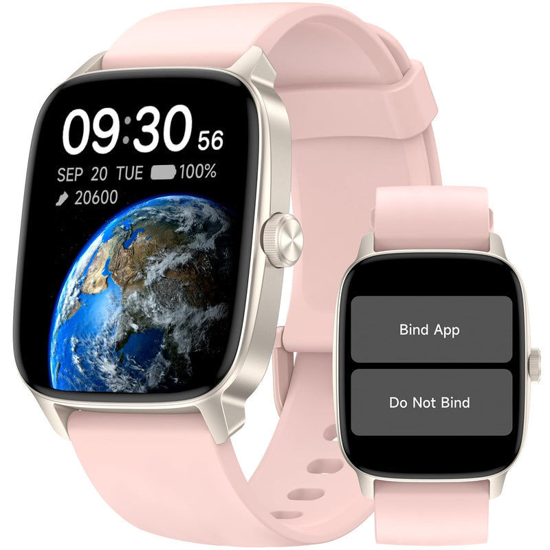 DAVIKO Pedometer Watch Senior Friendly No App/Phone Required, Waterproof Fitness Tracker Watch with Step Counter Calories/Sleep Tracker for Walking Running for Men Women Pink - BeesActive Australia