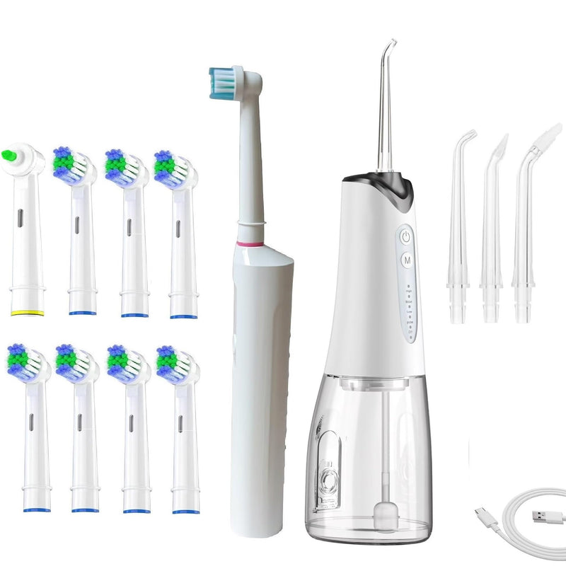 Sonic Fusion Teeth Cleaning kit with 3 Modes Electric flossing Water flosser and Toothbrush and with Portable Water flosser Combo for Travel and Home White - BeesActive Australia