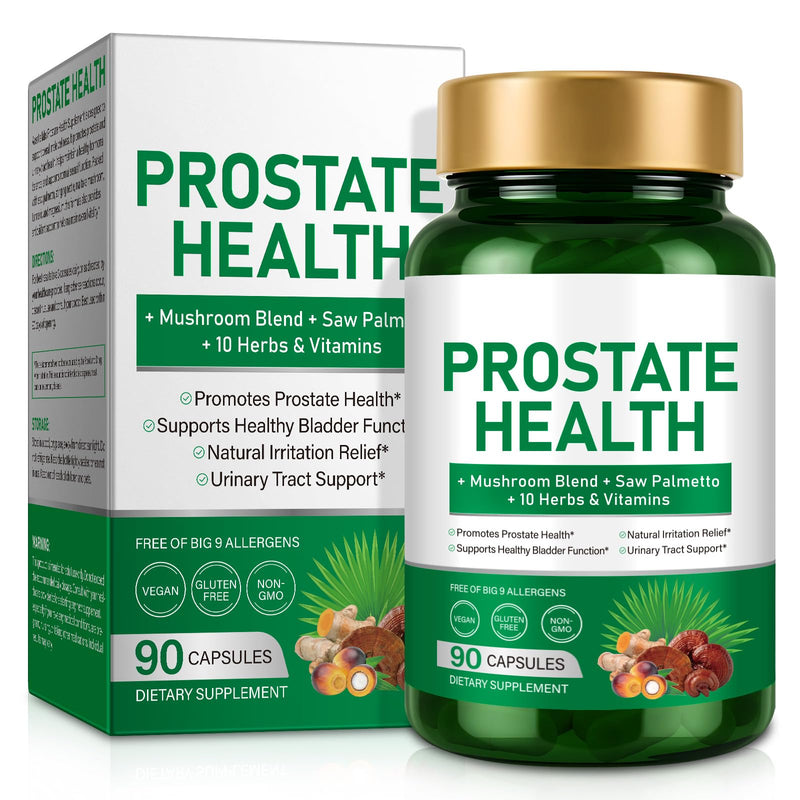 Saw Palmetto Prostate Supplement for Men 2000mg – Advanced 45% Fatty Acids Formula with Reishi & Maitake, Stinging Nettle, Zinc Selenium Magnesium Vitamin C Lycopene – Urinary Support – 90 Capsules