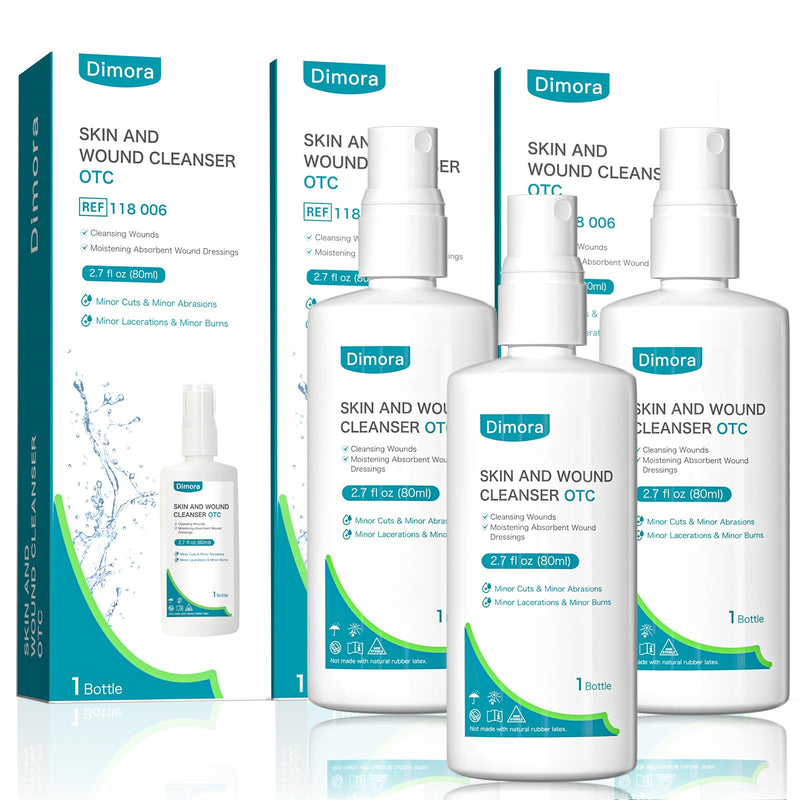 Dimora OTC First Aid Antiseptic Spray, PHMB Skin and Wound Cleanser for Cleansing Wounds and Moistening Absorbent Wound Dressings for Cuts, Abrasions, Lacerations, Burns, and More – 80mL Each (3 Pack) - BeesActive Australia