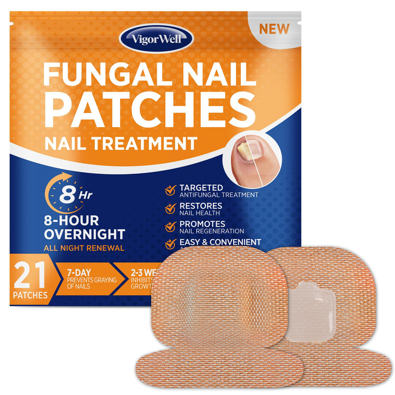 Large Nail Patches Extra Strength: 21 PCS Nighttime Hydrogel Patches for Overnight Repair - Visible Results in 8 Hours - Toenail Treatment Extra Strength